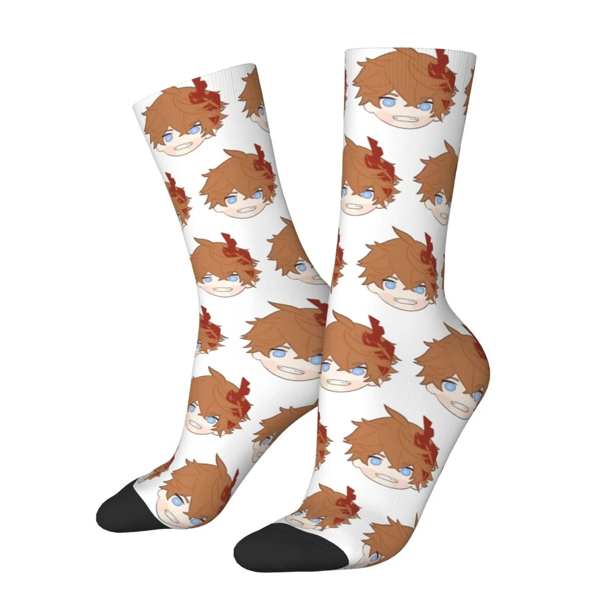 Fashion Men's Socks Novelty Childe Tartaglia Face Meme Sock Genshin Impact High Quality Women Socks Spring Summer Autumn Winter