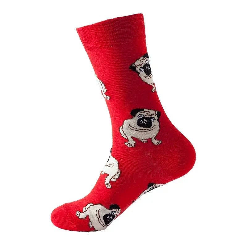 Novelty Happy Funny Men Graphic Socks Combed Cotton Omelette Frog Crazy Burger Salmon Corn Avocado Bird Fish Sock Christmas Gift