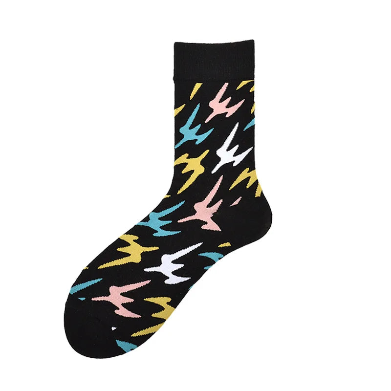 Novelty Skateboard Avocado Flamingo Cartoon Streetwear Kawaii Short Cotton Socks Happy Women Men Animal Warm Funny Cute Socks