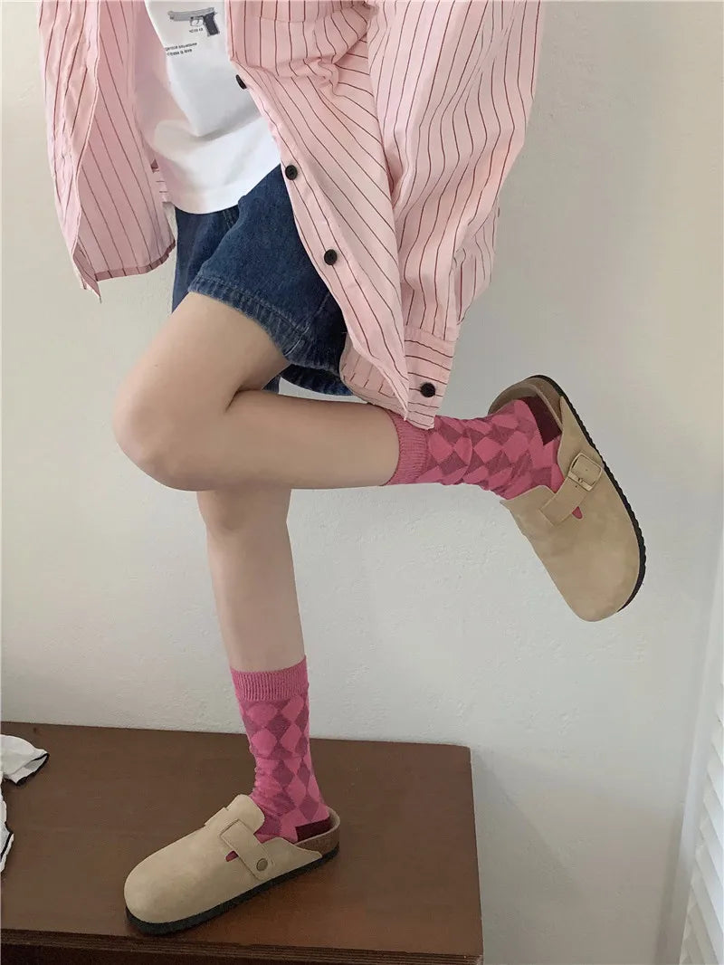 Trend Socks For Women New Novelty Fashion Casual Girls Absorb Sweat Cotton Crew Socks Autumn Breathable Creative Color Socks