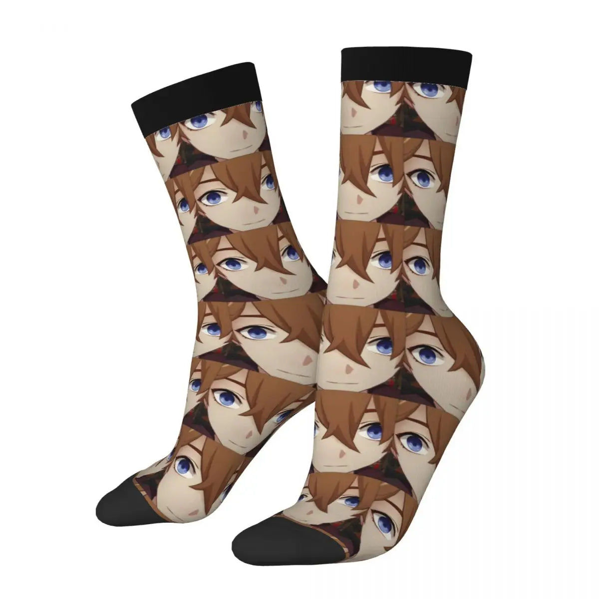 Fashion Men's Socks Novelty Childe Tartaglia Face Meme Sock Genshin Impact High Quality Women Socks Spring Summer Autumn Winter
