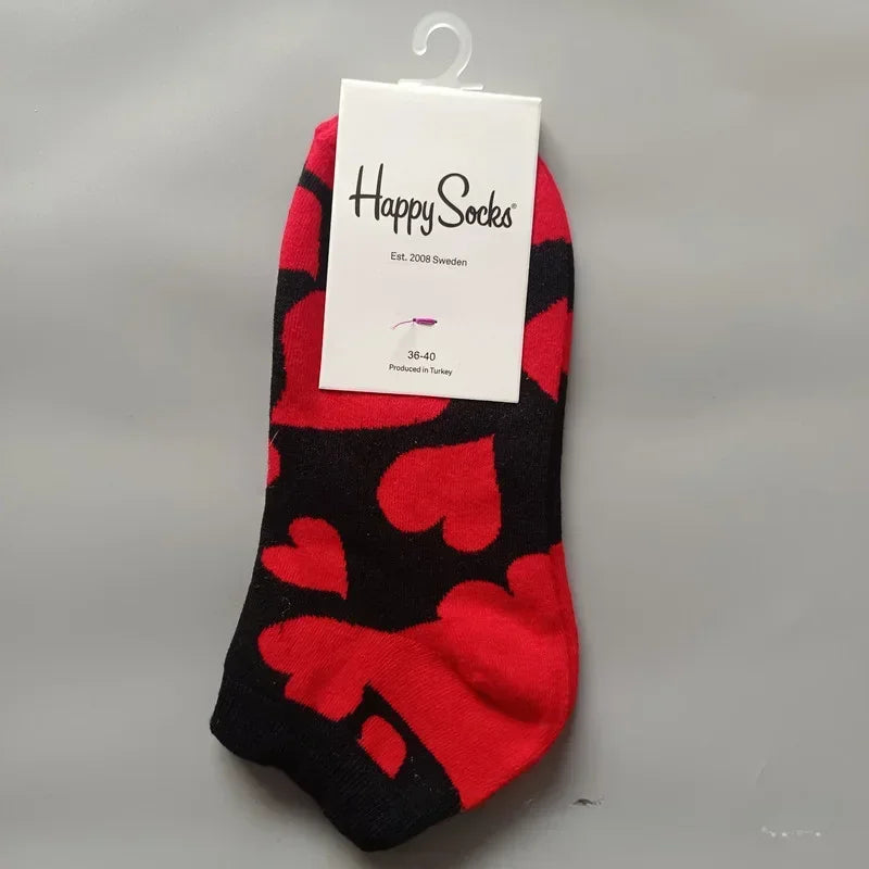 Novelty Happy Funny Mens Graphic Socks Summer Fruit Painting Dress Socks Low Cut SIZE 36-40
