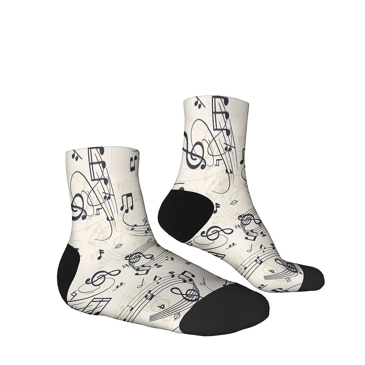 Music Notes Vintage socks Street Hip Hop Novelty Crew socks Comfortable Fashion casual socks Travel fitness party perfect gift