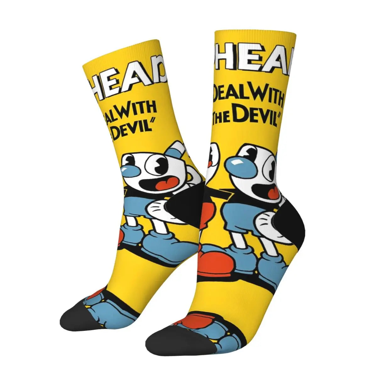 New Men's Socks Novelty Cuphead Sock Polyester Great Retro Game Graphic Women Socks Spring Summer Autumn Winter