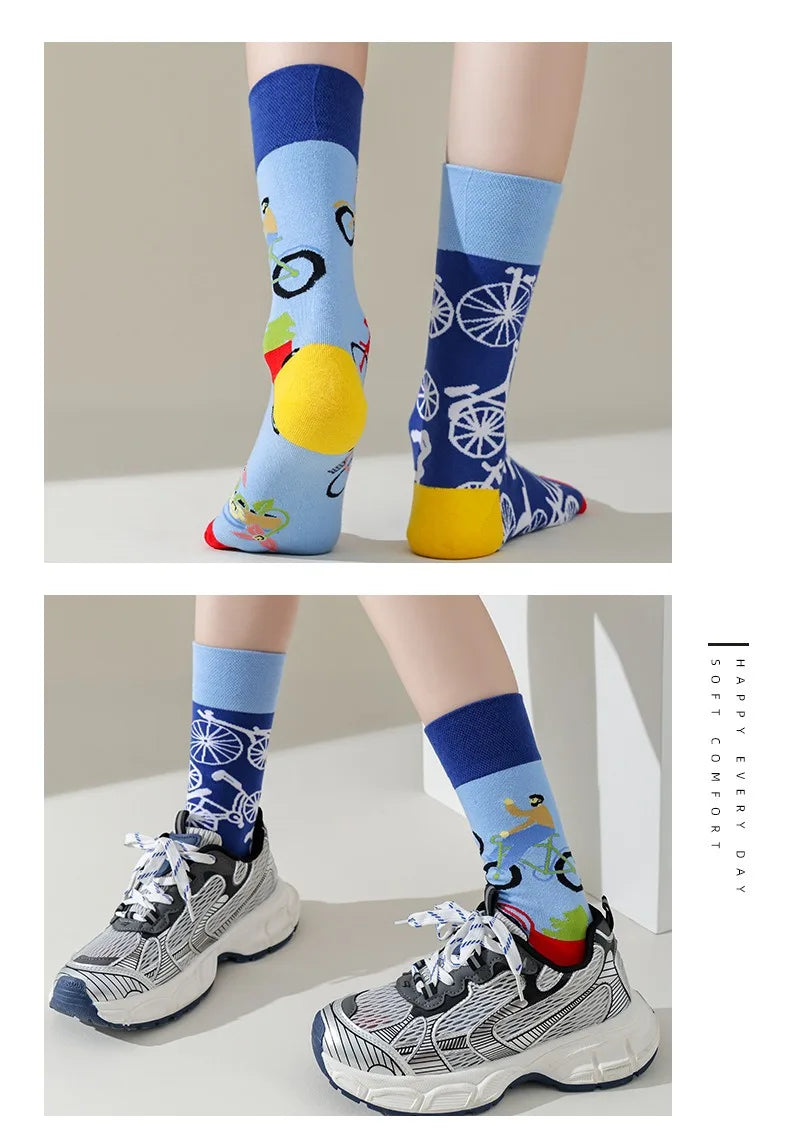 Men's Novelty Socks Men's Fun Dress Socks AB Styles Fashion  Personality Cartoon Colorful Funky Fancy Crazy Funny Casual Socks