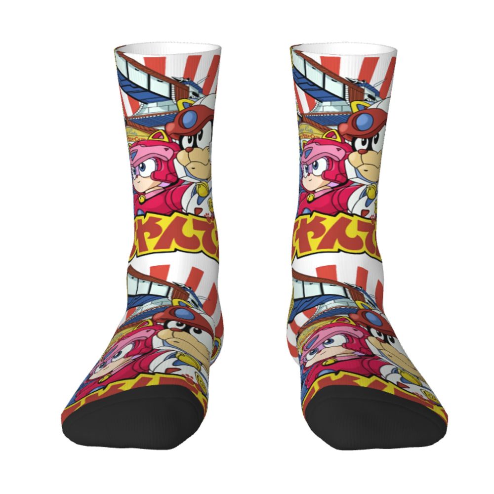 Funny Happy Men's Socks Classic Vintage Harajuku Samurai Pizza Cats TV Street Style Novelty Pattern Crew Crazy Sock Gift Printed