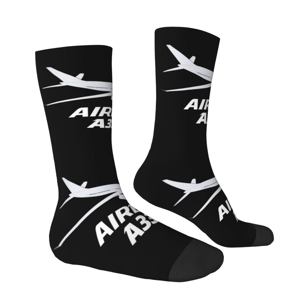 Novelty Printed Captain Stripes Epaulettes Socks for Women Men Stretchy Summer Autumn Winter Aviation Airplane Pilot Crew Socks