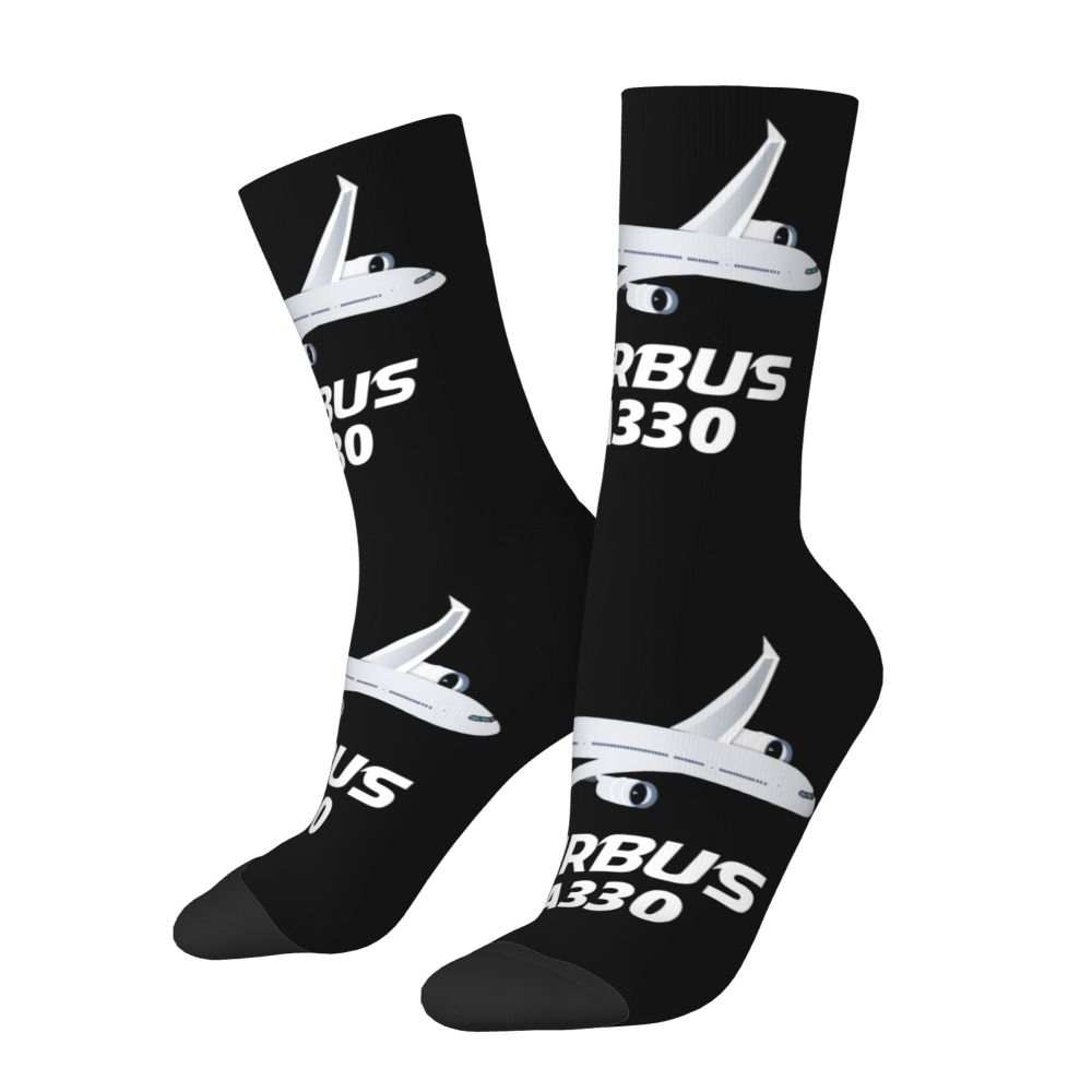 Novelty Printed Captain Stripes Epaulettes Socks for Women Men Stretchy Summer Autumn Winter Aviation Airplane Pilot Crew Socks