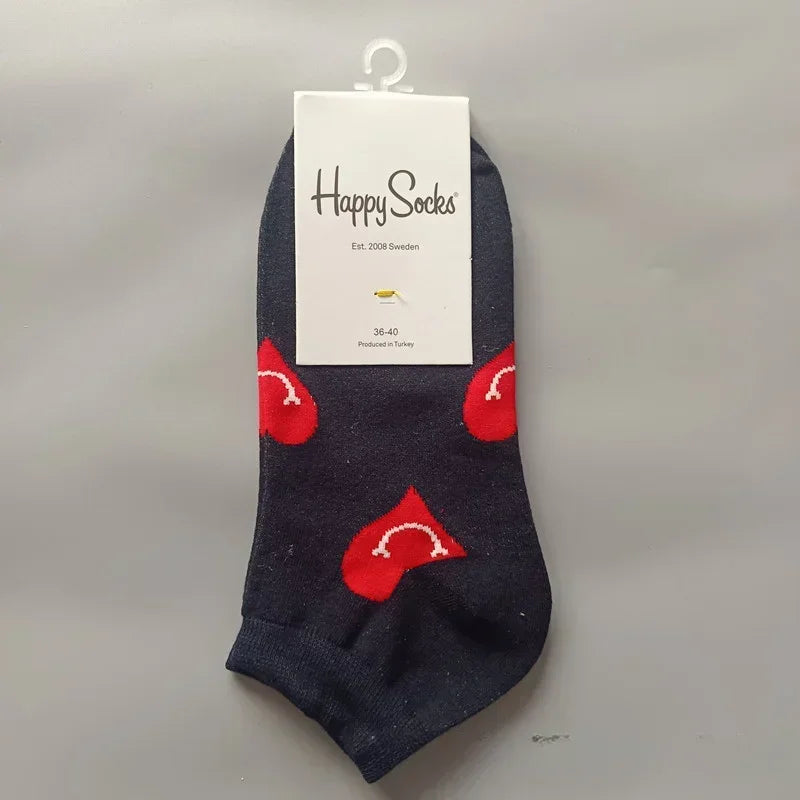 Novelty Happy Funny Mens Graphic Socks Summer Fruit Painting Dress Socks Low Cut SIZE 36-40