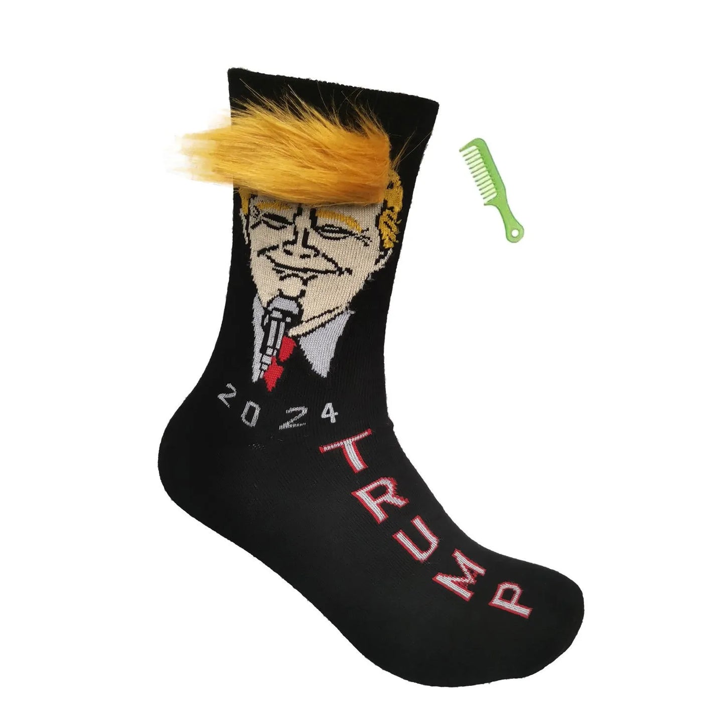 Funny Trump Novelty Socks With Hair Trump Unisex Socks Crew Socks  president Trump Merchandise Giftt
