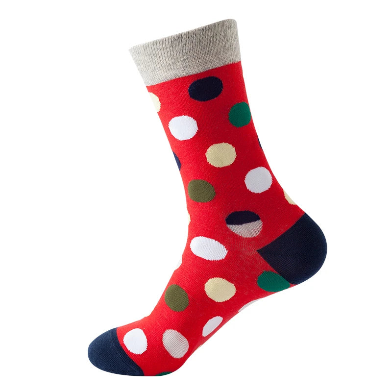 Novelty Hot Sales Happy Men Business Socks Casual Funny Socks Personality Colorful Dot Hip Hop Women Breathable Short Crew Socks