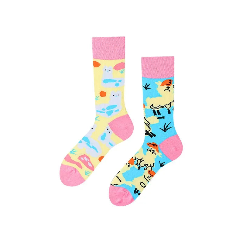 Men's Novelty Socks Men's Fun Dress Socks AB Styles Fashion  Personality Cartoon Colorful Funky Fancy Crazy Funny Casual Socks