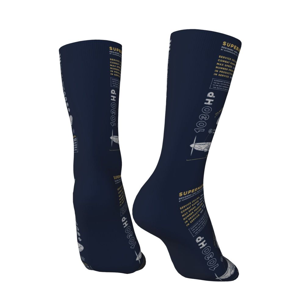 Novelty Printed Captain Stripes Epaulettes Socks for Women Men Stretchy Summer Autumn Winter Aviation Airplane Pilot Crew Socks