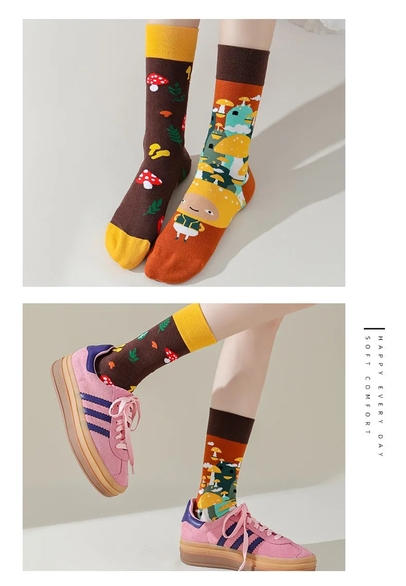 Men's Novelty Socks Men's Fun Dress Socks AB Styles Fashion  Personality Cartoon Colorful Funky Fancy Crazy Funny Casual Socks