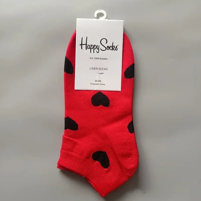 Novelty Happy Funny Mens Graphic Socks Summer Fruit Painting Dress Socks Low Cut SIZE 36-40