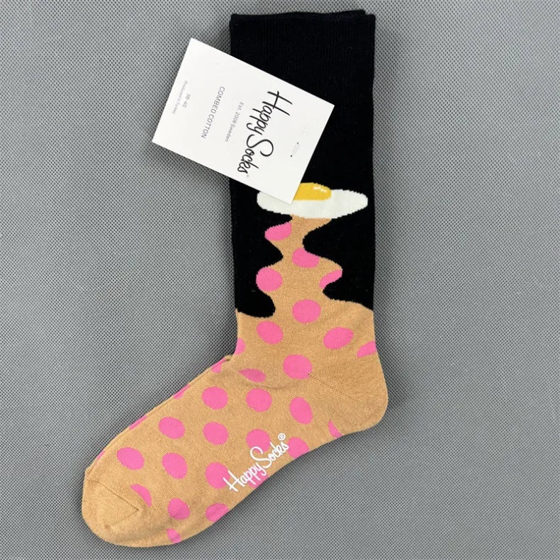 New Happy Socks All Over Cartoon Print Novelty Crew Socks 36-40