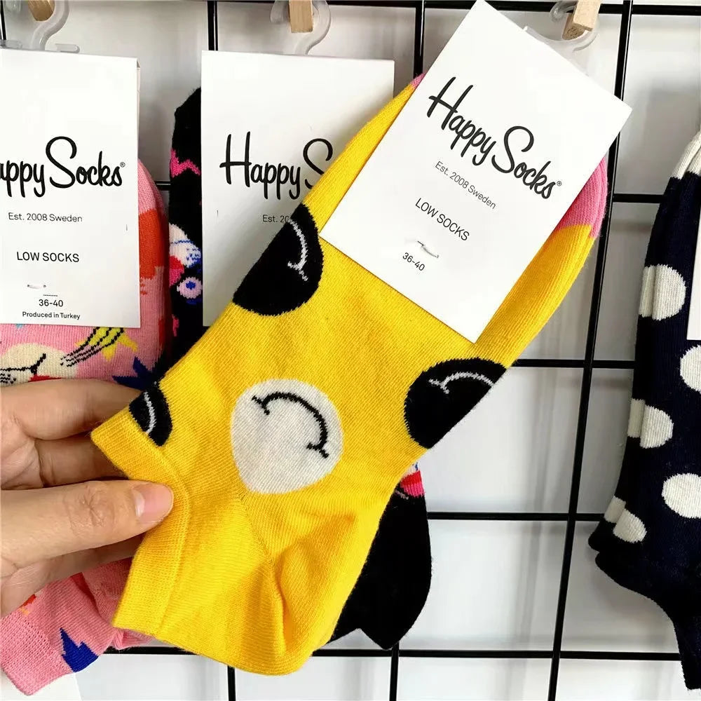 Novelty Happy Funny Mens Graphic Socks Summer Fruit Painting Dress Socks Low Cut SIZE 36-40