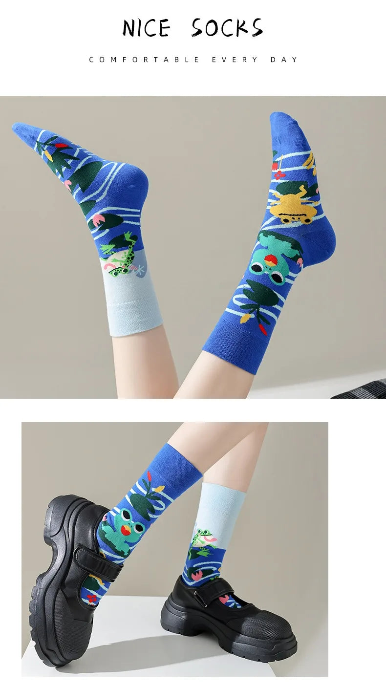 Men's Novelty Socks Men's Fun Dress Socks AB Styles Fashion  Personality Cartoon Colorful Funky Fancy Crazy Funny Casual Socks
