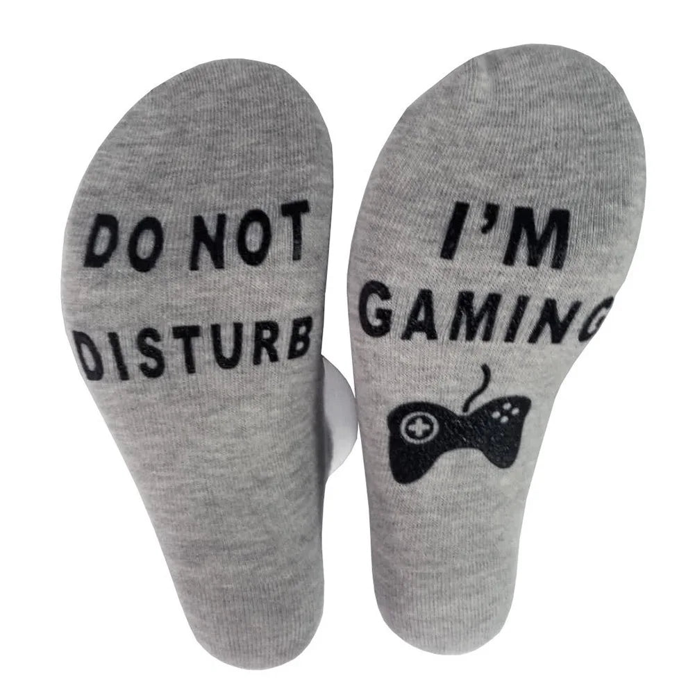 Unisex Novelty Socks Do Not Disturb I Am Gaming Funny Letter Printed Socks New
