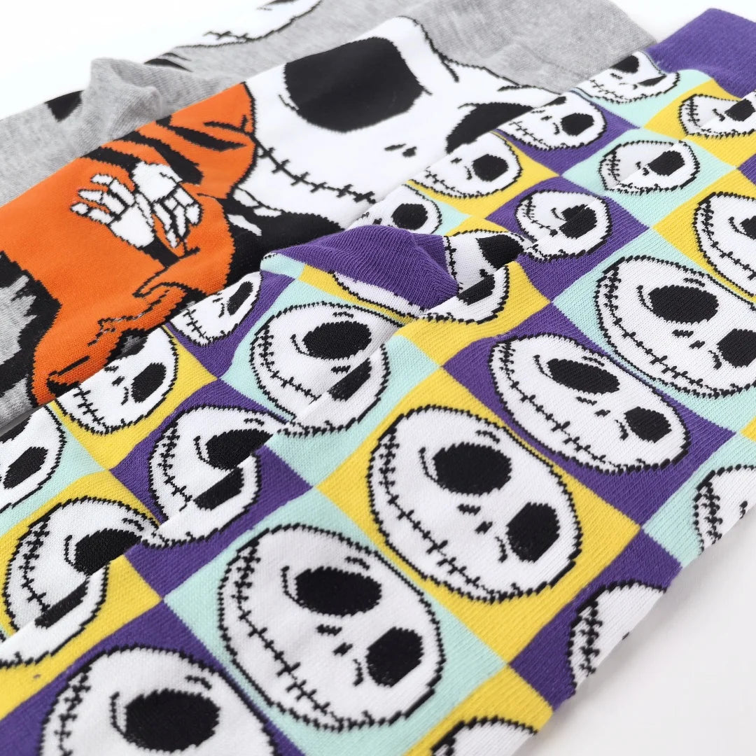 2 Pairs Novelty  Mens Crew Socks With Spooky Designs For Halloween Parties
