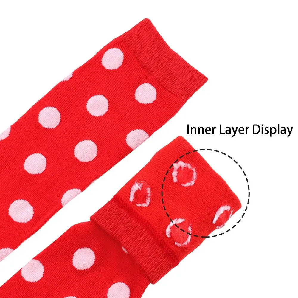 Novelty Polka Dot Thigh High Stockings Ladybug 80s 90s Red Black Dot Socks Knee High Socks for Women