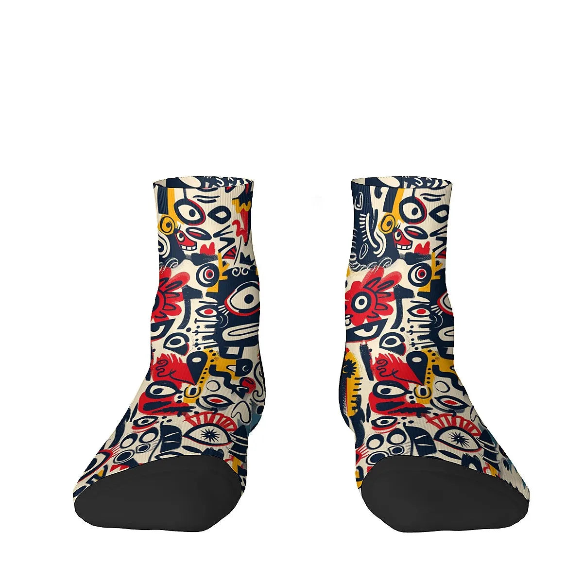 Novelty men's socks Abstract art graffiti print funny happy compression socks retro hip hop trend elements casual party sports