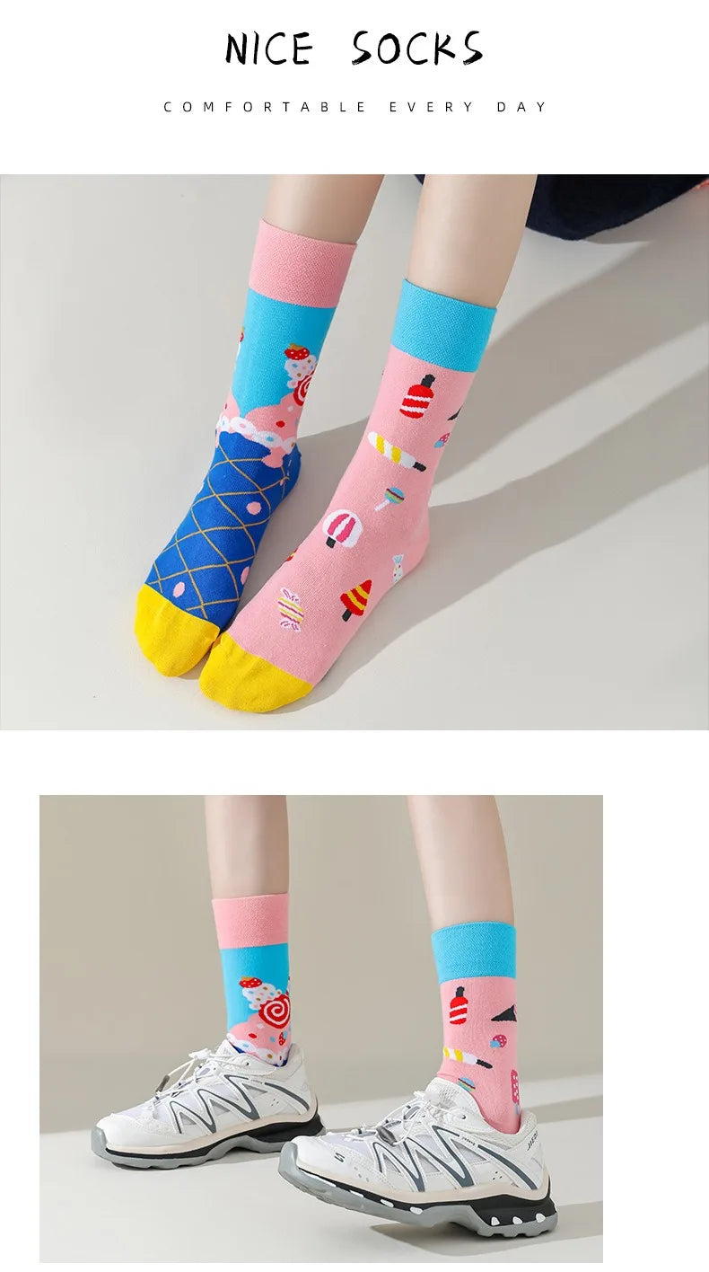 Men's Novelty Socks Men's Fun Dress Socks AB Styles Fashion  Personality Cartoon Colorful Funky Fancy Crazy Funny Casual Socks
