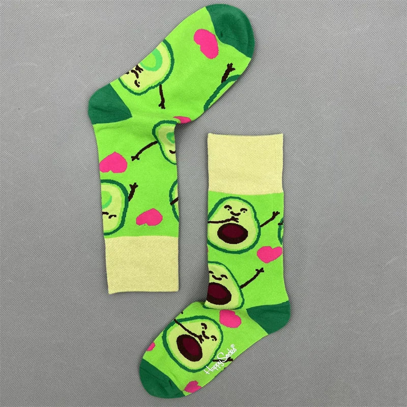 New Happy Socks All Over Cartoon Print Novelty Crew Socks 36-40