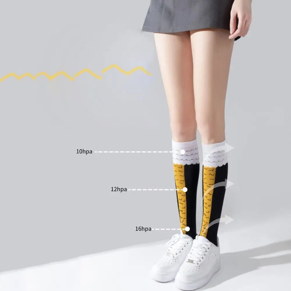 Novelty Cotton High Tube Chicken Feet Socks Breathable Harajuku Street Long Compression Socks 3D Print Above Knee High Socks