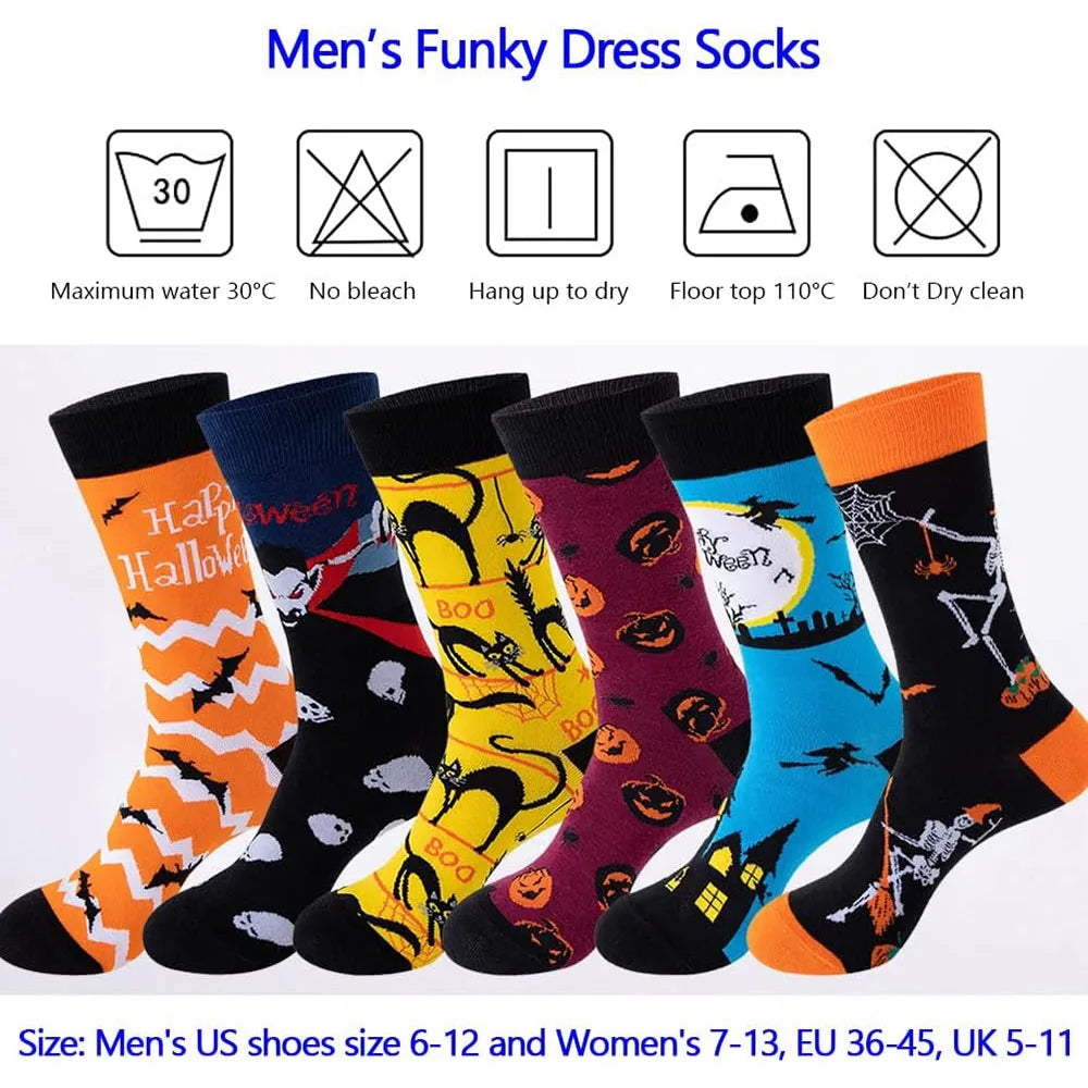 6 Pairs Unisex New Fashion Colorful Happy Casual Socks Dress Harajuku Cute Spaceman Grid Women Funny Socks