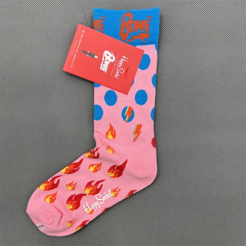 New Happy Socks All Over Cartoon Print Novelty Crew Socks 36-40