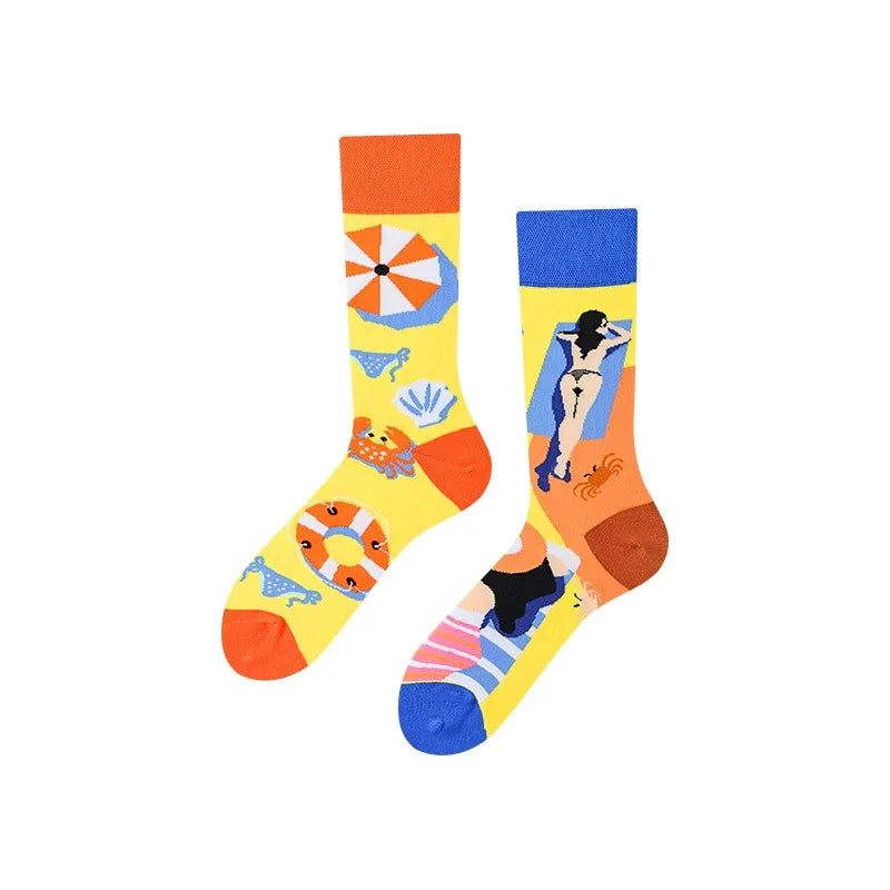 Men's Novelty Socks Men's Fun Dress Socks AB Styles Fashion  Personality Cartoon Colorful Funky Fancy Crazy Funny Casual Socks