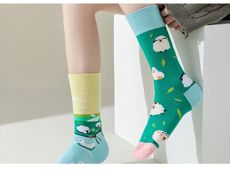 Men's Novelty Socks Men's Fun Dress Socks AB Styles Fashion  Personality Cartoon Colorful Funky Fancy Crazy Funny Casual Socks