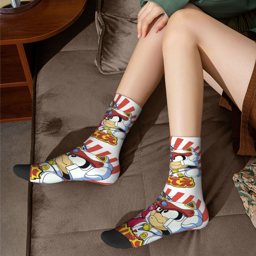 Funny Happy Men's Socks Classic Vintage Harajuku Samurai Pizza Cats TV Street Style Novelty Pattern Crew Crazy Sock Gift Printed