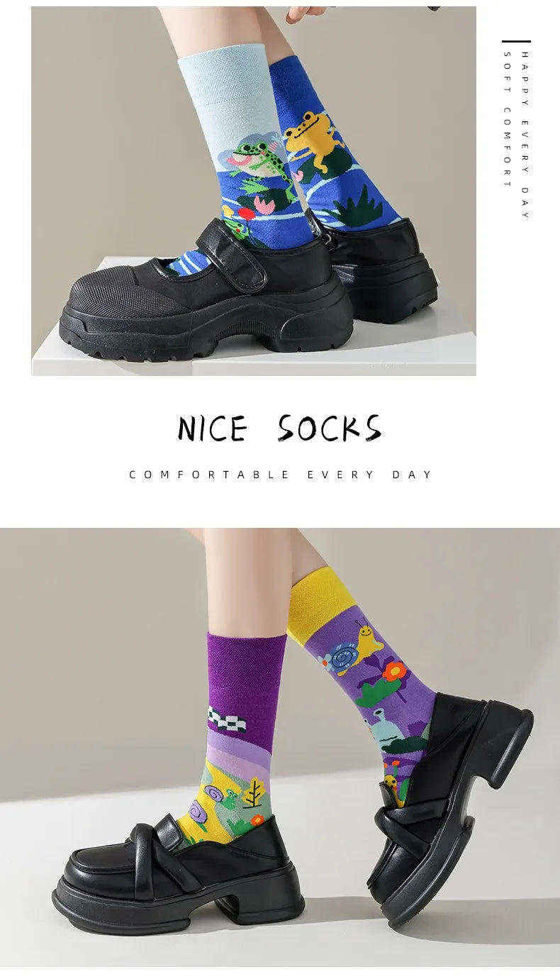 Men's Novelty Socks Men's Fun Dress Socks AB Styles Fashion  Personality Cartoon Colorful Funky Fancy Crazy Funny Casual Socks