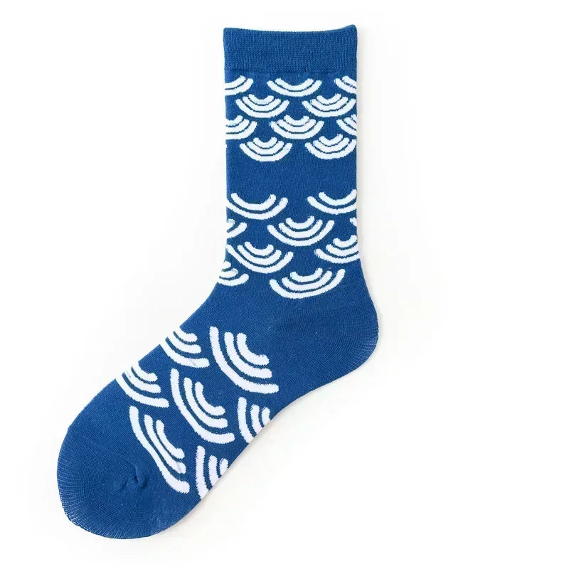 Novelty Happy Funny Men Graphic Socks Combed Cotton Omelette Frog Crazy Burger Salmon Corn Avocado Bird Fish Sock Christmas Gift
