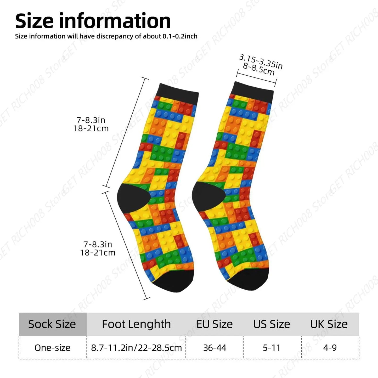 Blocks Colorful Novelty Socks For Men Women, Funny Crazy Crew Socks Casual Dress Socks Gifts