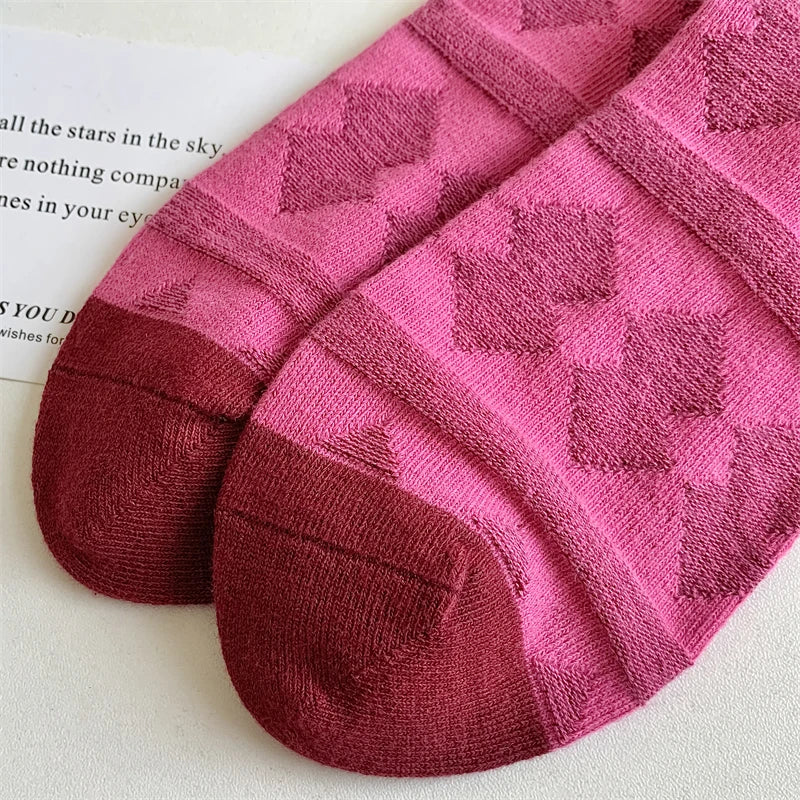 Socks For Women New Novelty Fashion Casual Girls Absorb Sweat Cotton Crew Socks Autumn Breathable Creative Color Korean Socks