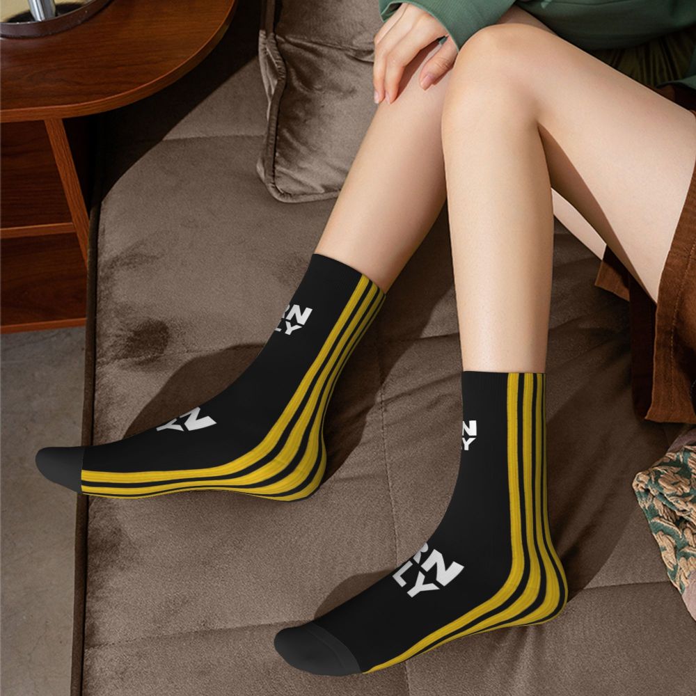 Novelty Printed Captain Stripes Epaulettes Socks for Women Men Stretchy Summer Autumn Winter Aviation Airplane Pilot Crew Socks