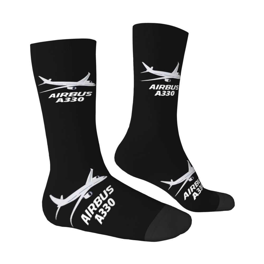 Novelty Printed Captain Stripes Epaulettes Socks for Women Men Stretchy Summer Autumn Winter Aviation Airplane Pilot Crew Socks