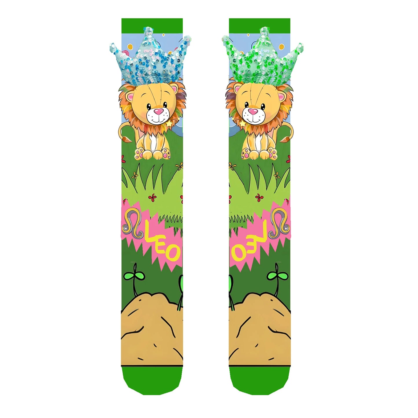 Novelty and Fun Girl Socks Cute Girl Knee Socks Girl High Socks Crown Fashion Socks