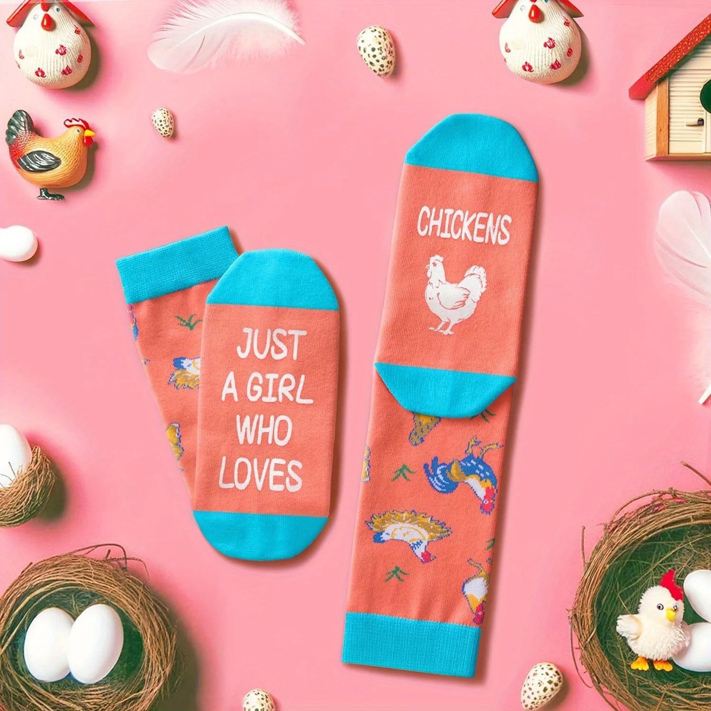 1 pair Funny Animal Socks for Men - Novelty Socks Crazy Socks Chicken Socks Gifts