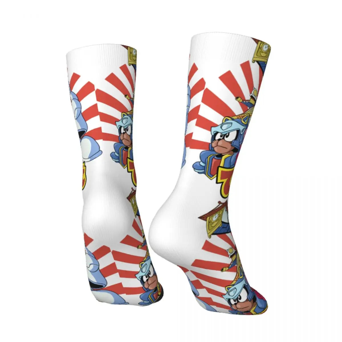 Funny Happy Men's Socks Classic Vintage Harajuku Samurai Pizza Cats TV Street Style Novelty Pattern Crew Crazy Sock Gift Printed