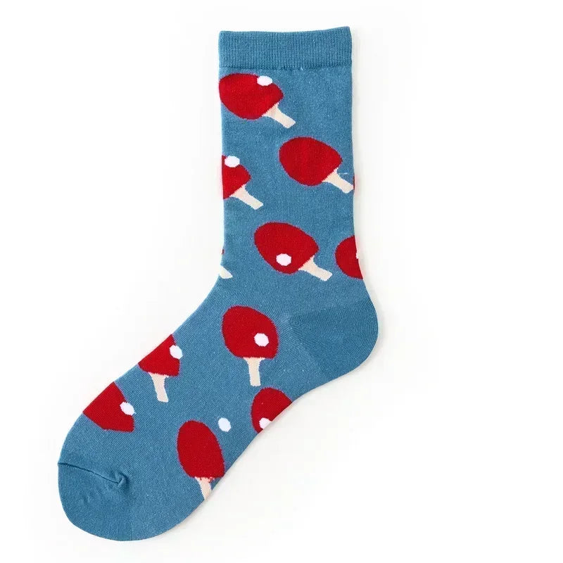Novelty Happy Funny Men Graphic Socks Combed Cotton Omelette Frog Crazy Burger Salmon Corn Avocado Bird Fish Sock Christmas Gift