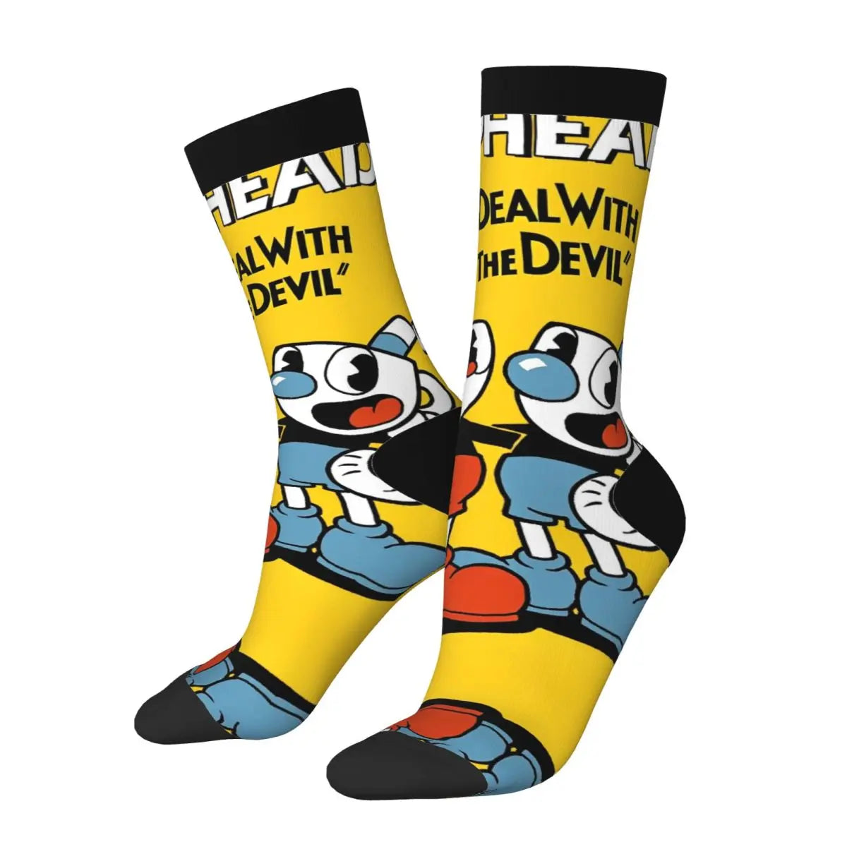 New Men's Socks Novelty Cuphead Sock Polyester Great Retro Game Graphic Women Socks Spring Summer Autumn Winter