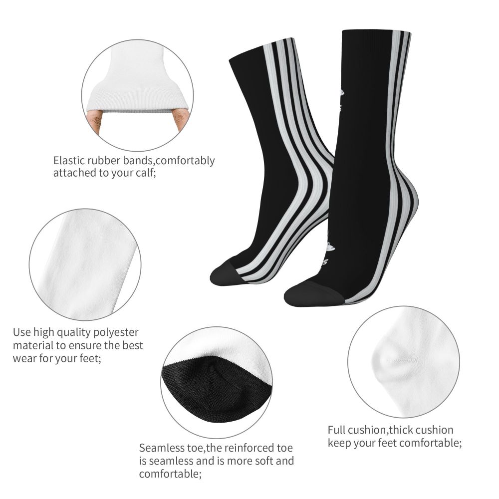 Novelty Printed Captain Stripes Epaulettes Socks for Women Men Stretchy Summer Autumn Winter Aviation Airplane Pilot Crew Socks