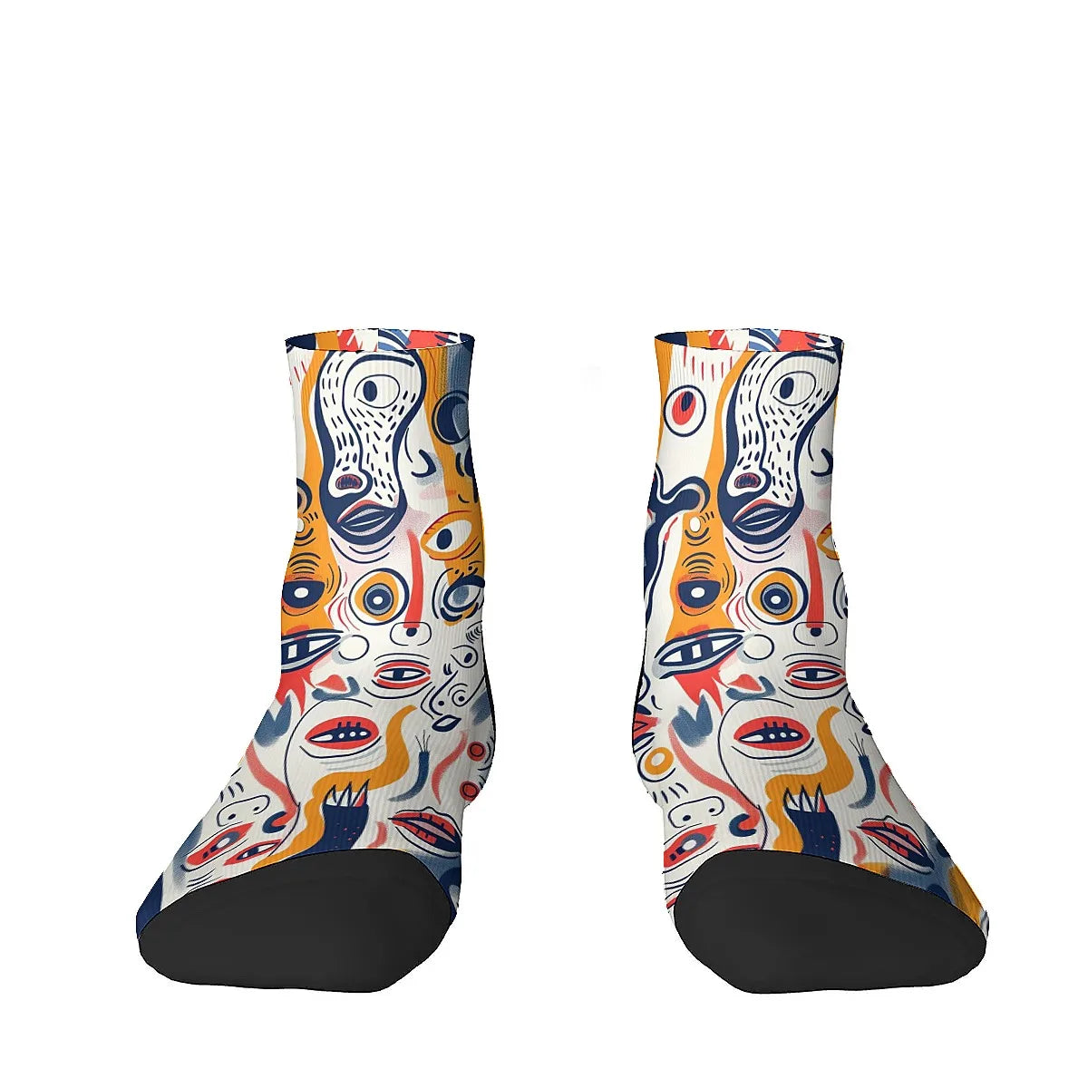 Novelty men's socks Abstract art graffiti print funny happy compression socks retro hip hop trend elements casual party sports