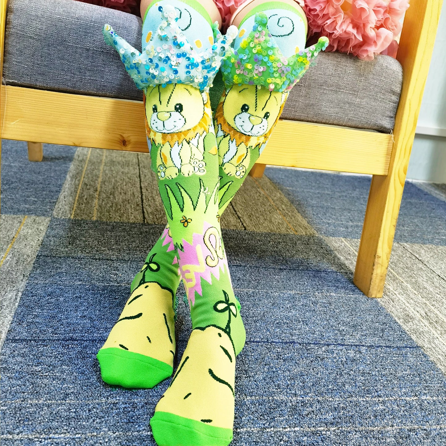 Novelty and Fun Girl Socks Cute Girl Knee Socks Girl High Socks Crown Fashion Socks