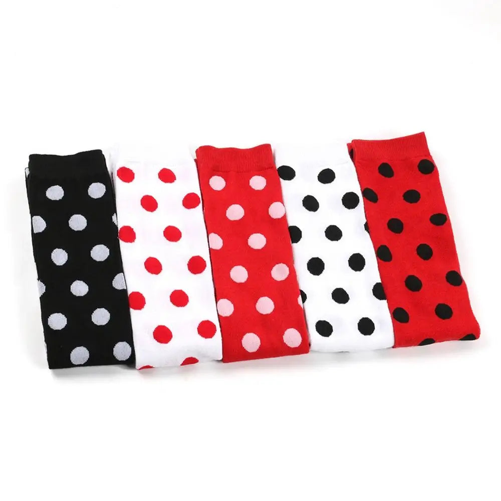 Novelty Polka Dot Thigh High Stockings Ladybug 80s 90s Red Black Dot Socks Knee High Socks for Women