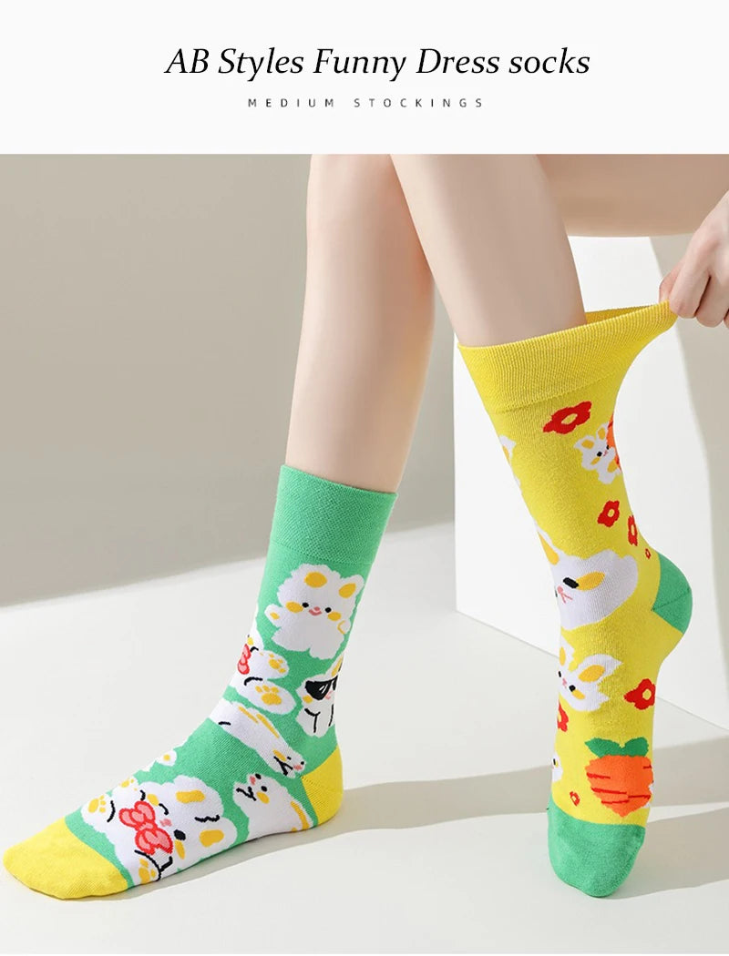 Men's Novelty Socks Men's Fun Dress Socks AB Styles Fashion  Personality Cartoon Colorful Funky Fancy Crazy Funny Casual Socks
